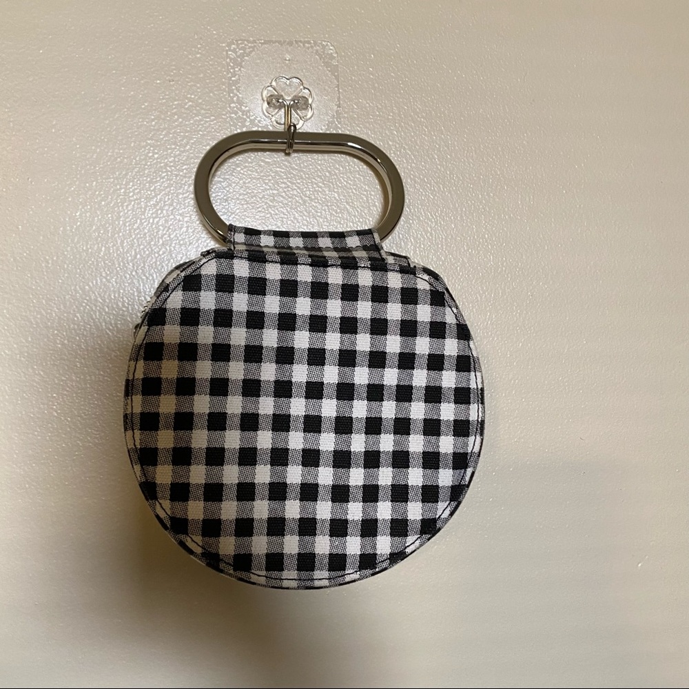 gingham clutch bag